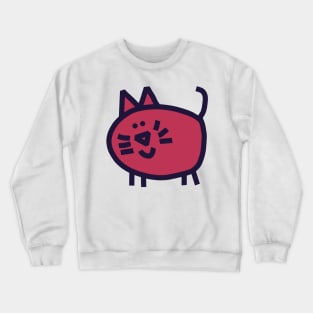 Viva Magenta Color of the Year 2023 Round Cat Crewneck Sweatshirt